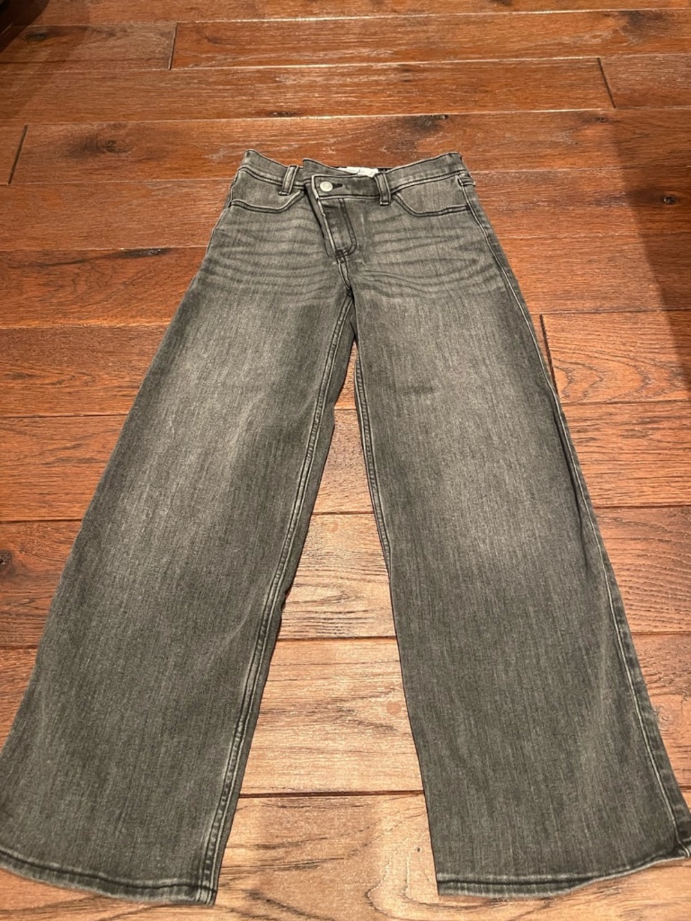 Abercrombie kids 9/10 high-rise wide leg faded black relaxed fit